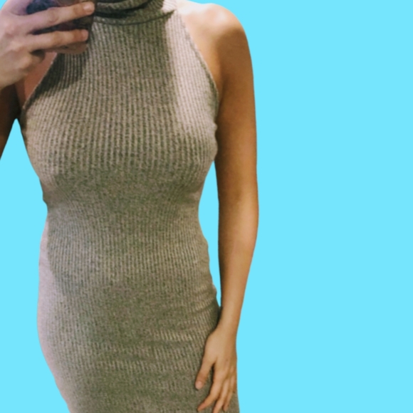 TopShop Ribbed Knee-Length In Beige - Picture 8 of 8